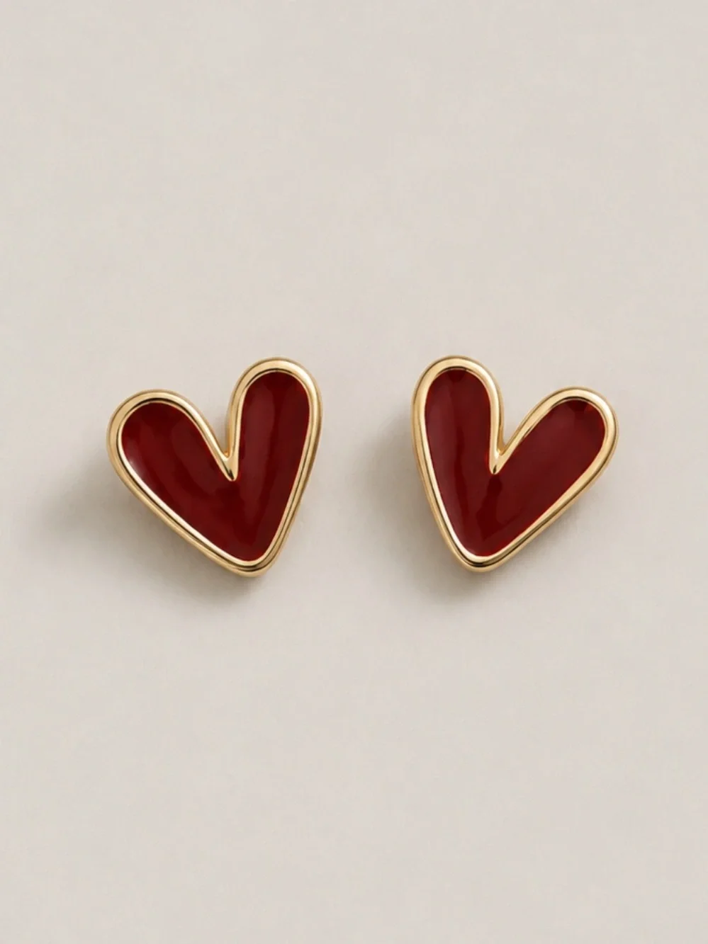 New! Cranberry Red Wine Heart Post Earrings NWOT